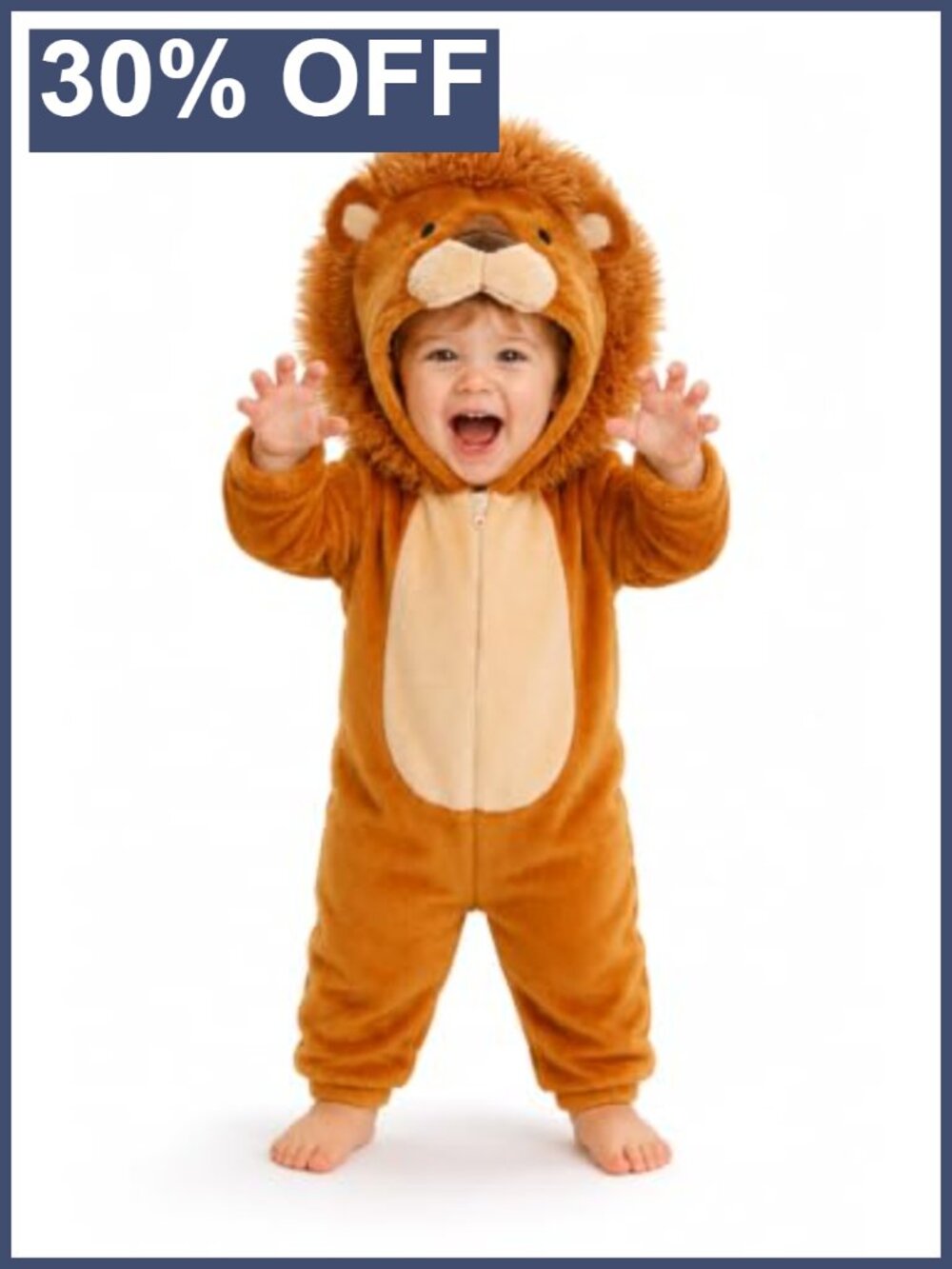 Toddler 3D Hooded Lion Costume Jumpsuit for Halloween
